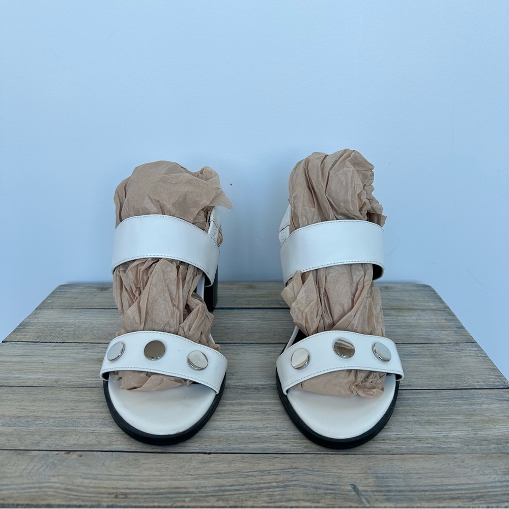 White Calvin Klein Block Heel Sandal Heels - Picture 3 of 10